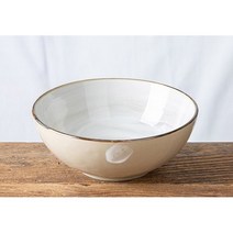 여주도자기 미색꽃 사각 원형 고급 냉면기 비빔밥 라면 덮밥 그릇, 미색꽃 사각소면기