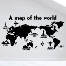 페이퍼스토리 명언스티커 감성글귀 인테리어 포인트 매장 카페 주방 욕실 캘리그라피 아이방 손글씨 북유럽풍 세계지도 스티커, 브라운