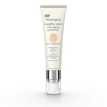 Neutrogena 건강한 피부 안티에이징 퍼펙터 틴티드 페이셜 모이스처라이저 및 레티놀 트리트먼트 광범위한 스펙트럼 SPF 20 자외선 차단제 이산화티타늄 Fair to Ligh, 20 Fair To Light