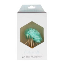 Cakewalk 어소티드 플라워 트리트 픽 8.9cm, Red, Yellow, Mint, 12개입