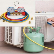 유통박사 이박사 메니폴더게이지 에어컨 매니폴드 산소압력냉매게이지 유럽형 60인치 호스 PSI 2ch