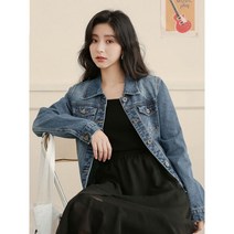 빈티지 포트룩 기질 데님 코트 여성 봄가을 코디 재킷 숏 코트 트렌드