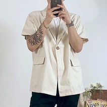 (리티오) 린넨 루즈 반팔 자켓 B 1369