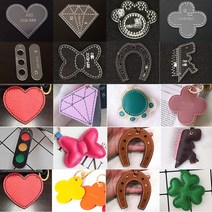 가죽공예 목형 철형 아크릴 목재 16종 토끼 곰돌이 고양이 키링 DIY, 아크릴 J타입개