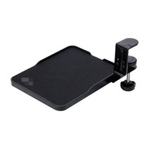 Jincomso 마우스 회전 거치대 책상 부착형 슬라이딩 트레이 받침대, V3E 블랙 (슬라이드)