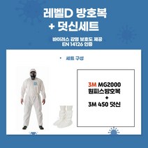 3M 레벨D 방호복XL 사이즈 + 덧신 세트 (방역복 보호복 의료용 보건용 병원용)