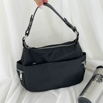 에브리테일 생활방수 블랙 나일론 쇼퍼백