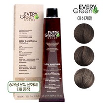 EVERYGreen 컬러 염색약 어두운 짙은 회색 애쉬계열 120ml (산화제포함), 6.66 - 황적색
