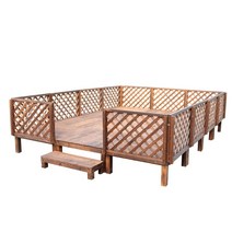 야외테라스 옥외 정원 벤치 정자 접이식 원두막 마루, 100X100X36cm 플랫폼 피스1㎡