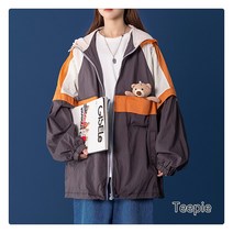 티피 여자 길거리 패션 청년 트렌드 캐주얼 자외선 차단 재킷
