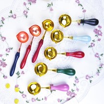 실링왁스 스푼 멜팅스푼 스탬프 왁스씰 제작, 에메랄드 골드