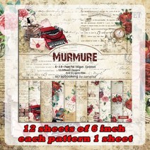 인테리어 소품 타자기 유니크 엔틱 Panalisacraft8 6 빈티지 책 무늬 종이 스크랩북 공예 팩 DIY 배경, 6 inch paper 12pcs