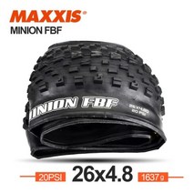 자전거 타이어 튜브 20인치 휠 악세사리 Maxxis 26 minion fbf fbr 264.0 264.8 fold mtb 산악 평가판 팻 바이크 플러스 로우 롤링 부품, 1pc fbf 26x4.8