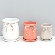 리본화분 중형 대형 실내공기정화식물 분갈이 화분, 리본화분 화이트