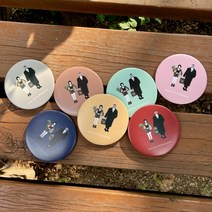 일러스트 레옹&마틸다 시리즈 휴대용 미니 손거울, 민트 레옹&마틸다