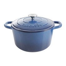 Crock-Pot Artisan 라운드 에나멜 주철 더치 오븐 47L(5쿼트) 블루, 5-Quart, Sapphire Blue