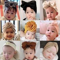 키즈웍 아기 터번 헤어밴드 리본 신생아 여아 남아 유아 머리띠 돌 백일