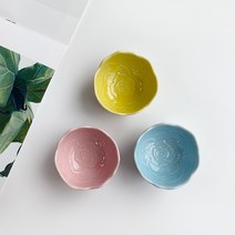 도자기 종지 귀여운 플라워 소스볼, 1개, 꽃잎종지 / 노랑