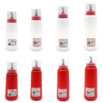 호아프_ 투명 뚜껑 스테인리스 주둥이 위생 초장 간장 케찹 양념 소스 통 용기 다용도 병 참기름 오일 업소용 가정용 투명 빨강, 450ml x 빨간통