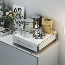 슬라이딩수납함 틈새슬라이딩 영양제보관함 적층 서랍형 주방 철제 선반 틈새가구 서랍식, 아크릴 도어 선반-트럼펫