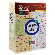 깨끗한나라 티슈티슈 각티슈 250매 3입