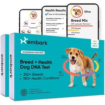 임바크(Embark) 강아지 혈통 품종 판별 유전자 검사 DNA 테스트키트 & 건강검진(2팩)