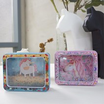 투명 악세서리 다꾸용품 보관 틴케이스 인테리어소품 도장보관함 딸아이선물 사탕통 철제통 캔디통 철캔, 핑크