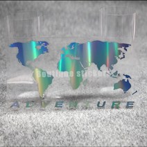 세계지도 다이 컷 데칼 캠핑 모험 스티커 바디 스티커 방수 반사 스티커 필드 모험 rv 스티커, 레이저, 40cm