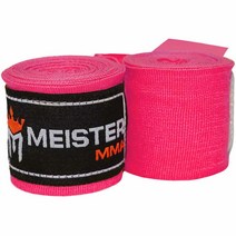 Meister Junior 274.3cm(108인치) 신축성 있는 면 핸드 랩 MMA 및 복싱용 (쌍) - 퍼플, Pink