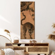 더 아트 컴퍼니 우리 집 지켜주는 성공하는 액운방지 수맥차단 액운막는 황호 백호 호랑이 사업운 금전운 명예운 재물운 와이드 사진 그림 액자 47종 (24-47), 24. 김홍도 송하맹호도 L