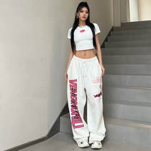 Makone 여성용 카고 조거 트임 통 밴딩 면 와이드팬츠신종 힙합키 팬츠 운동 슬랙스 트레이닝 슬랙스 팬츠