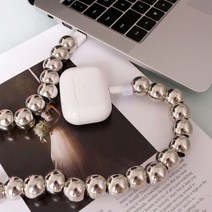 블레오 8핀 구슬 충전기 실버 진주 아이폰 충전선 우드 케이블 1m, silver, 1개
