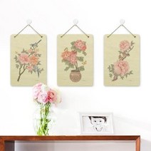 아트박스/꾸밈 bh905-우드행잉액자_풍수모란꽃동양화, 이미지2