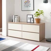 [데코라인] 리베 속깊은 2단 와이드 서랍장, 색상:네추럴아이보리, 상세 설명 참조