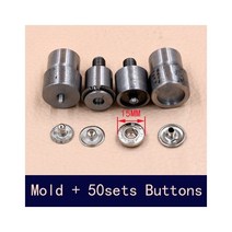 뱃지제작 8050 스냅 다이 메탈 버클 설치 리벳. 프레스 기계 금형 모양 틀 몰드 입체 모양틀 대형 버튼 도구. 소형 구멍. 금속, Mold and 50 buttons