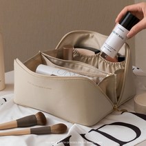 리빙여왕 화장품 파우치 대형 여행용 휴대용 메이크업 파우치 가죽