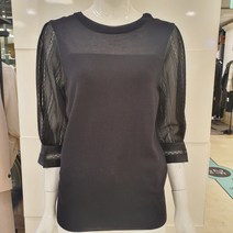 블루페페 부평점 5부 소매 고급스런 블라우스 형 니트티 레이온 혼방 여름 소재 소재 니트