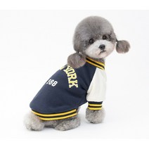 강아지 New York 대학 점퍼 댕댕이 야구잠바, 레드