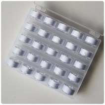 컴퓨터 자수 미싱 여러 가지 빛깔의 재봉 기계 보빈 스풀 자수 액세서리 포함 스레드 25 개, 08 White, 한개옵션1
