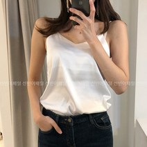 새틴 실크 민소매 끈나시 5Color