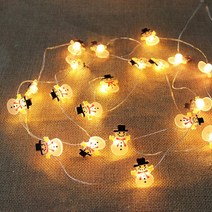 당일출고) LED 크리스마스 파티 장식 조명 건전지 캐릭터 데코 와이어 줄 트리 전구 산타 눈사람 루돌프 종 유키니, 캐릭터 와이어 눈사람 20p(+AA건전지 4개)