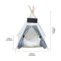 애완 동물 텐트 하우스 고양이 침대 휴대용 Teepee 두꺼운 쿠션 6 색 강아지 소풍 야외 실내사용할 수