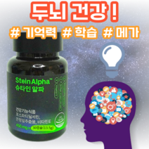 슈타인 알파 두뇌 건강 영양제 포스파티딜세린 고순도 최대 함유 브레인랩 뇌건강 ADHD 메가 은행잎 추출물 두뇌영양제 기억력 개선 포스타딜세린 도파민 알파파 영양제 유튜브, 1병, 30캡슐