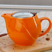 노빌타 도자기 주전자 티포트 480ml 오렌지