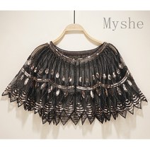 [Myshe]여름 숄 스팽글 반짝이 이브닝 드레스 여성 쇼트 케이프 dian25705PL08