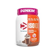 Dymatize ISO100 하이드롤라이즈드 단백질 파우더 100 분리 유청 25g BCAA 5.5g 글루텐 프리 빠른 흡수 쉬운 소화 과일 페블 20회 제공량, 던킨모카라떼맛, 20인분 (1팩)