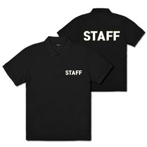STAFF 프린팅 반팔 카라 티셔츠 스태프티 직원 가게 유니폼 (남녀공용 블랙