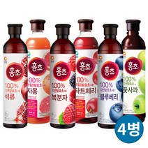 유니크앤몰 청정원 자연발효홍초 복분자900ml, 900ml, 4개