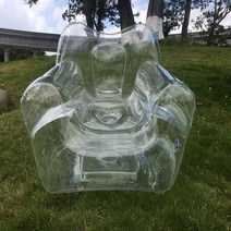 카페 인테리어 특이한 소파 투명 튜브 쇼파 빈백 의자, 노란색+스툴+전동 펌프