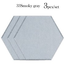 벽 패널 음향 패널 3 pcs 방음 흡음 액세서리 홈 스튜디오 소음 절연 데코 도어침실, 스모키 그레이, 큰 육각형, 0.8cm 저밀도